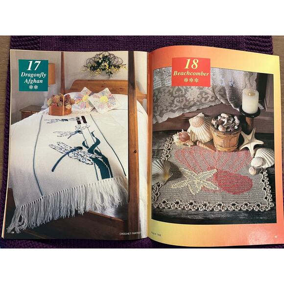 Crocheted fantasy pattern book 1998 sweater bag afgan - Picture 14 of 15